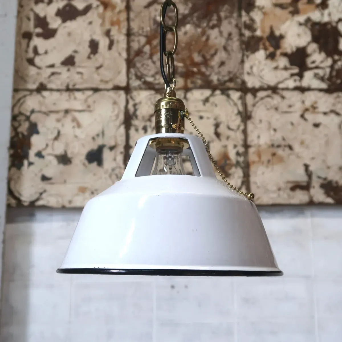 ビンテージ ホーロー ペンダントランプ