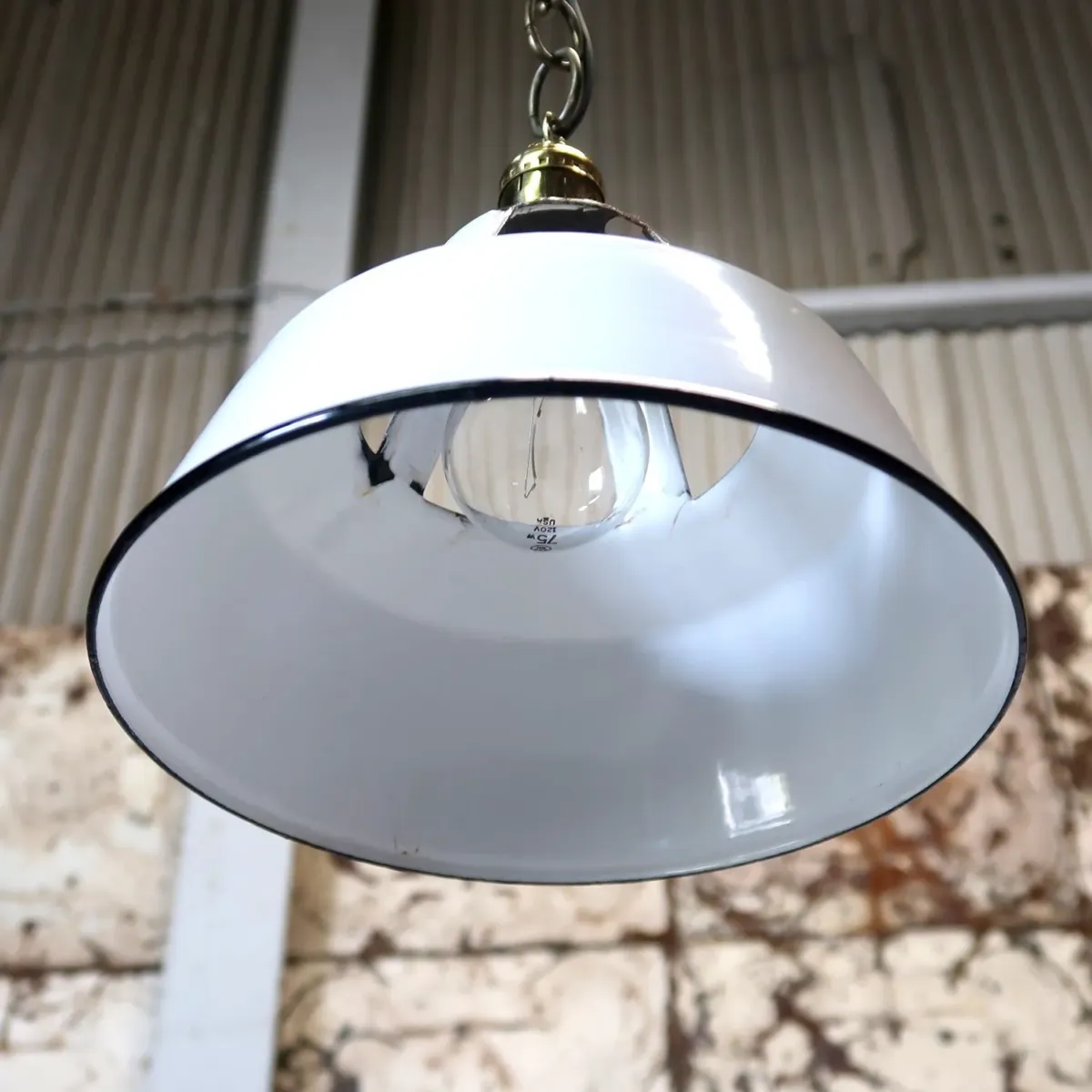 ビンテージ ホーロー ペンダントランプ