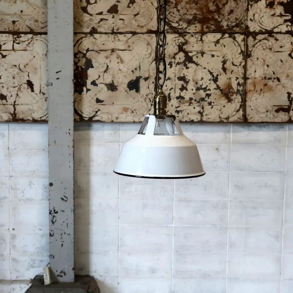 ビンテージ ホーロー ペンダントランプ