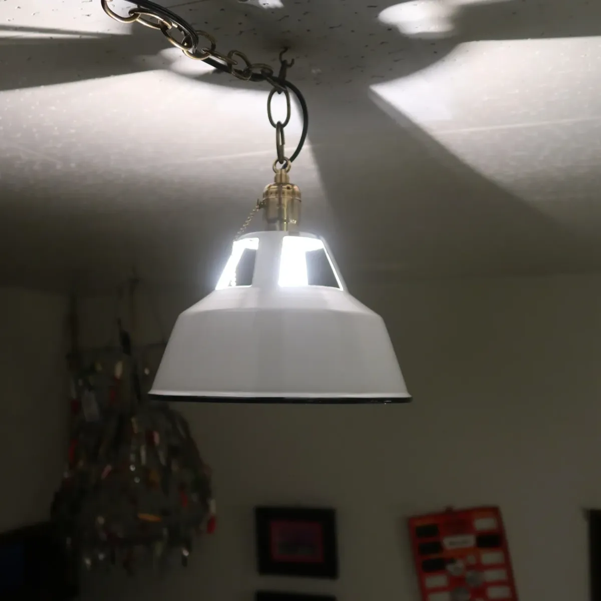 ビンテージ ホーロー ペンダントランプ