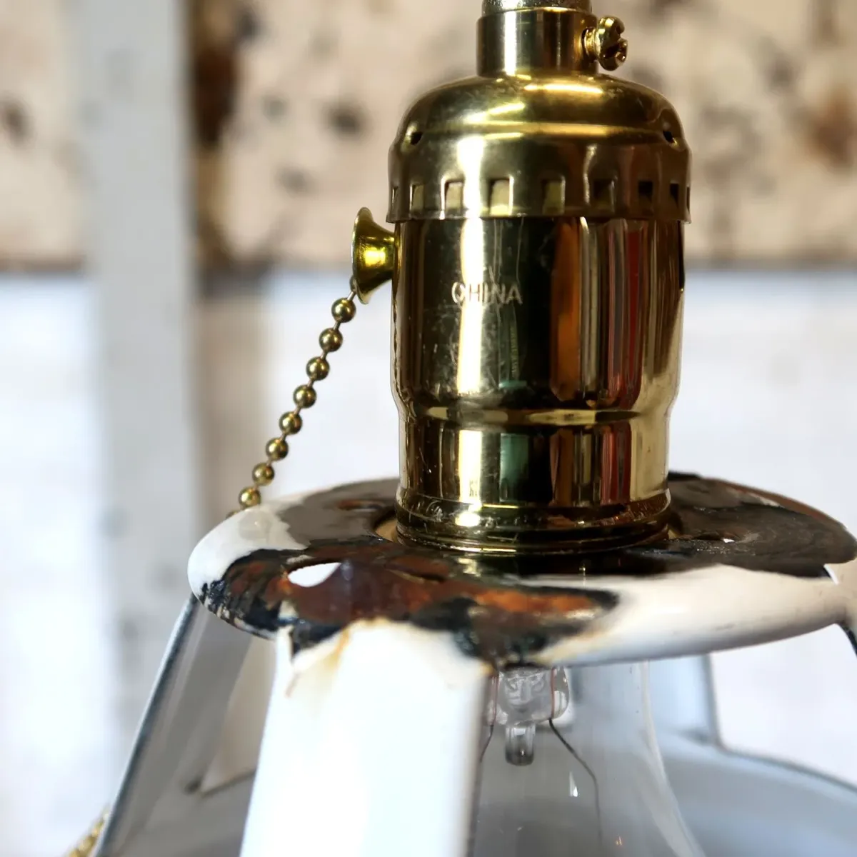 ビンテージ ホーロー ペンダントランプ