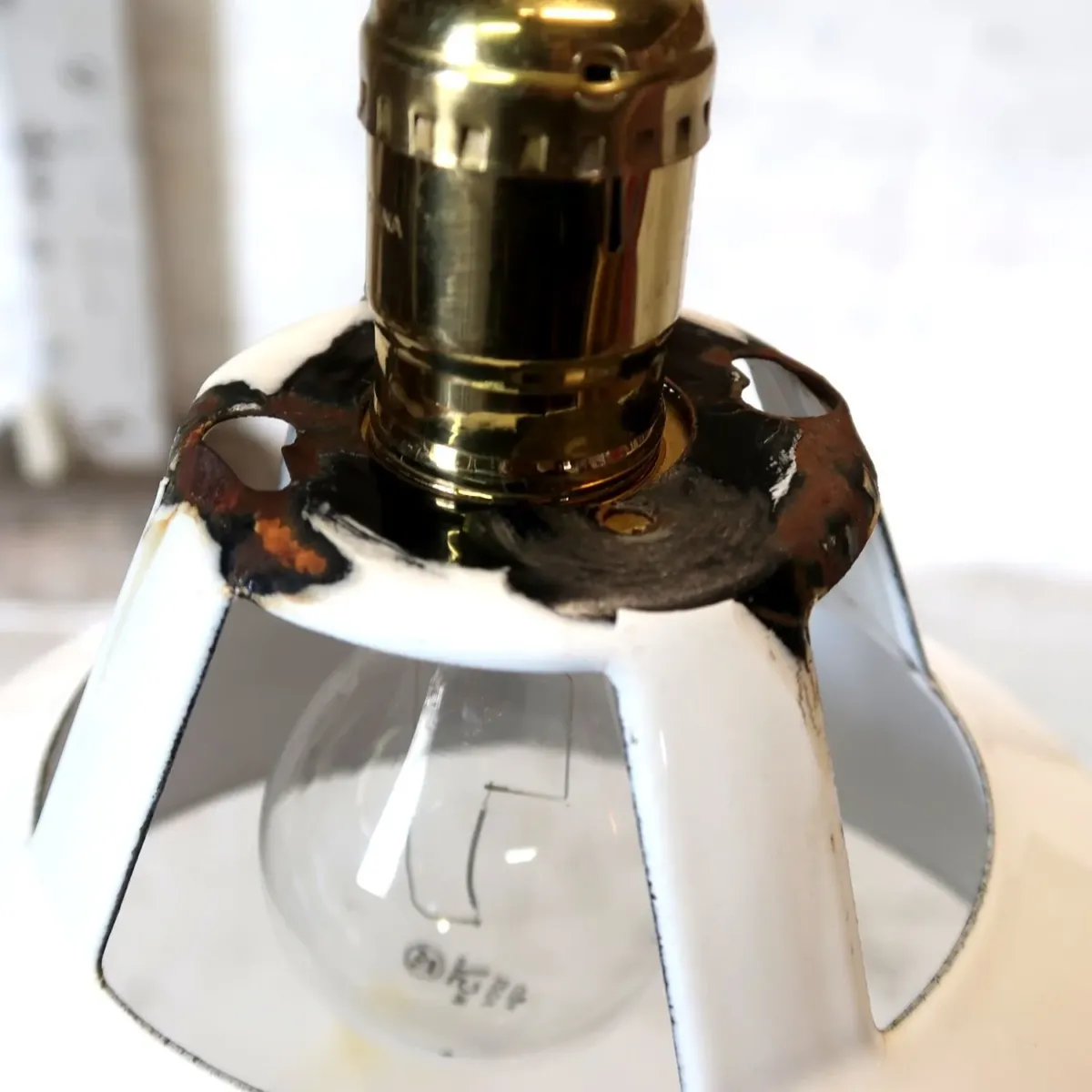 ビンテージ ホーロー ペンダントランプ