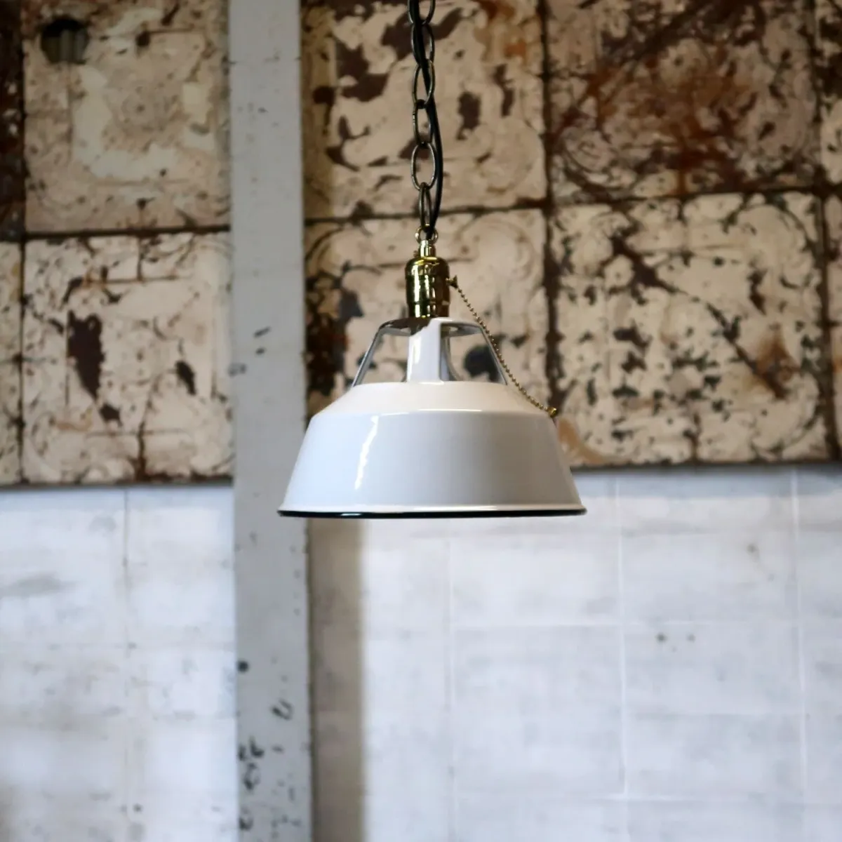 ビンテージ ホーロー ペンダントランプ