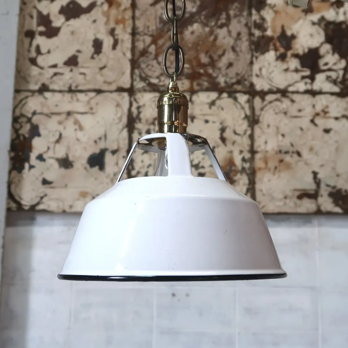 ビンテージ ホーロー ペンダントランプ