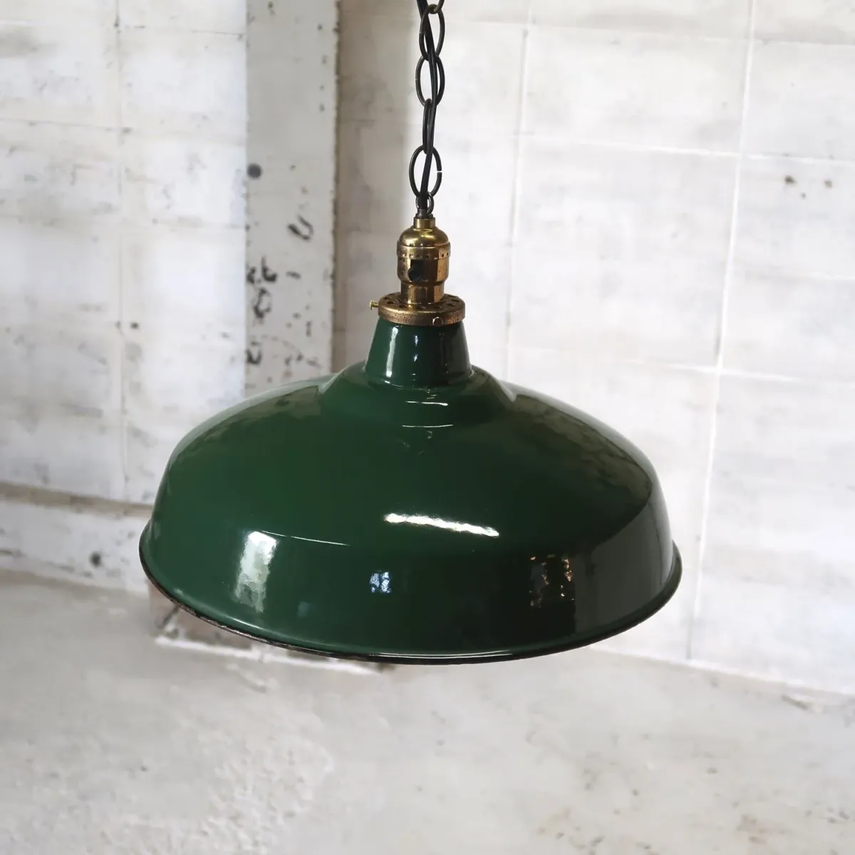 ビンテージ ホーロー ファクトリーランプ