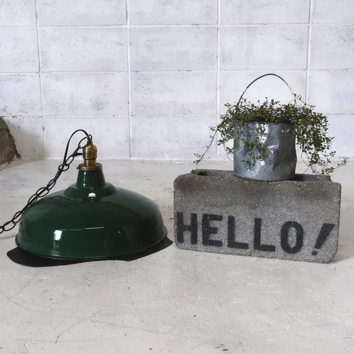 ビンテージ ホーロー ファクトリーランプ