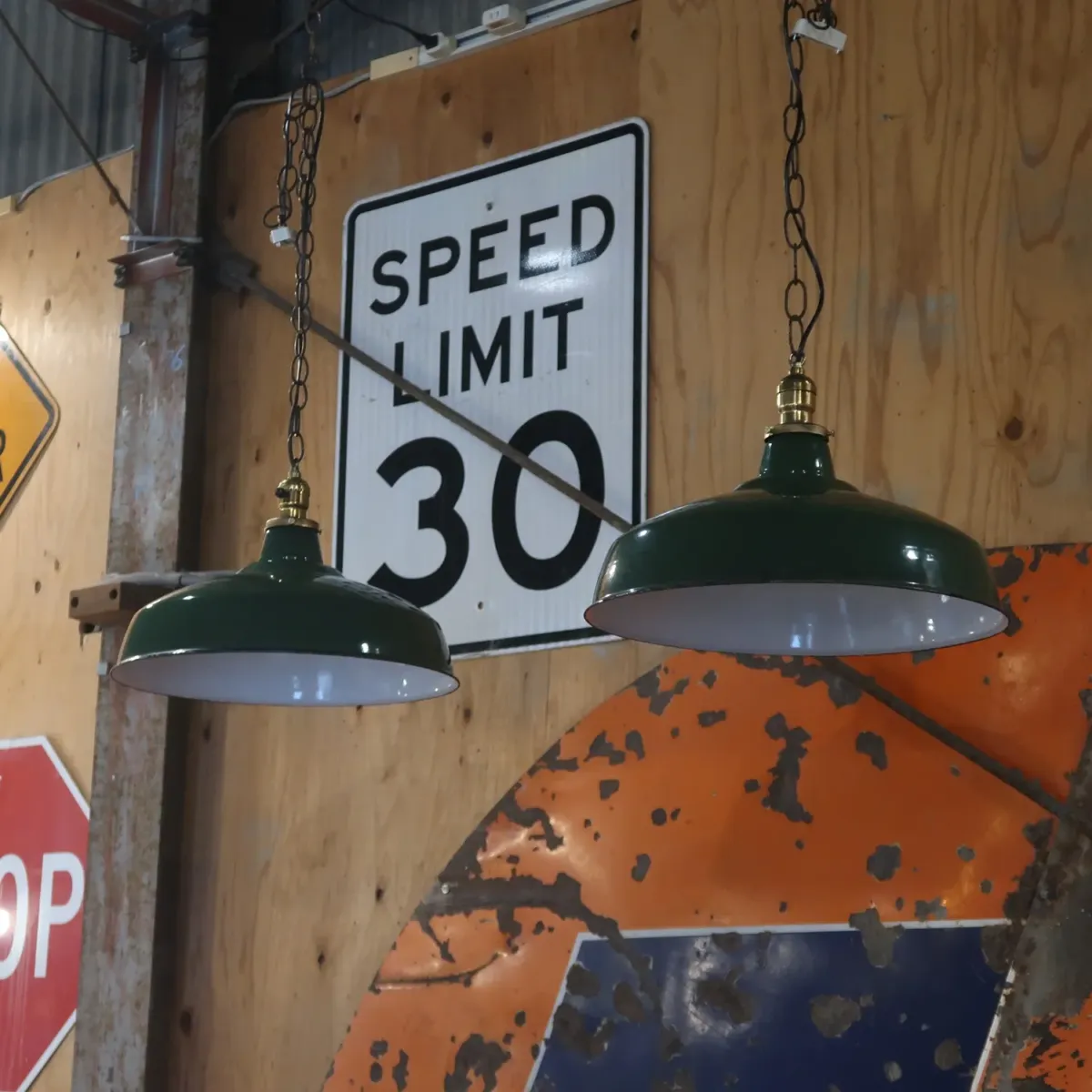 ビンテージ ホーロー ファクトリーランプ