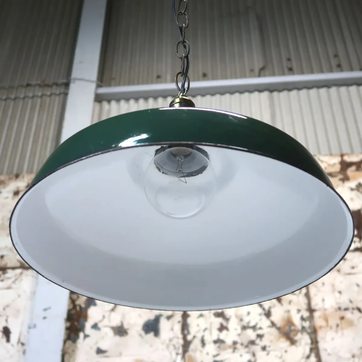 ビンテージ ホーロー ファクトリーランプ