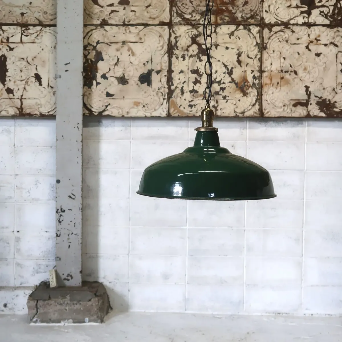 ビンテージ ホーロー ファクトリーランプ