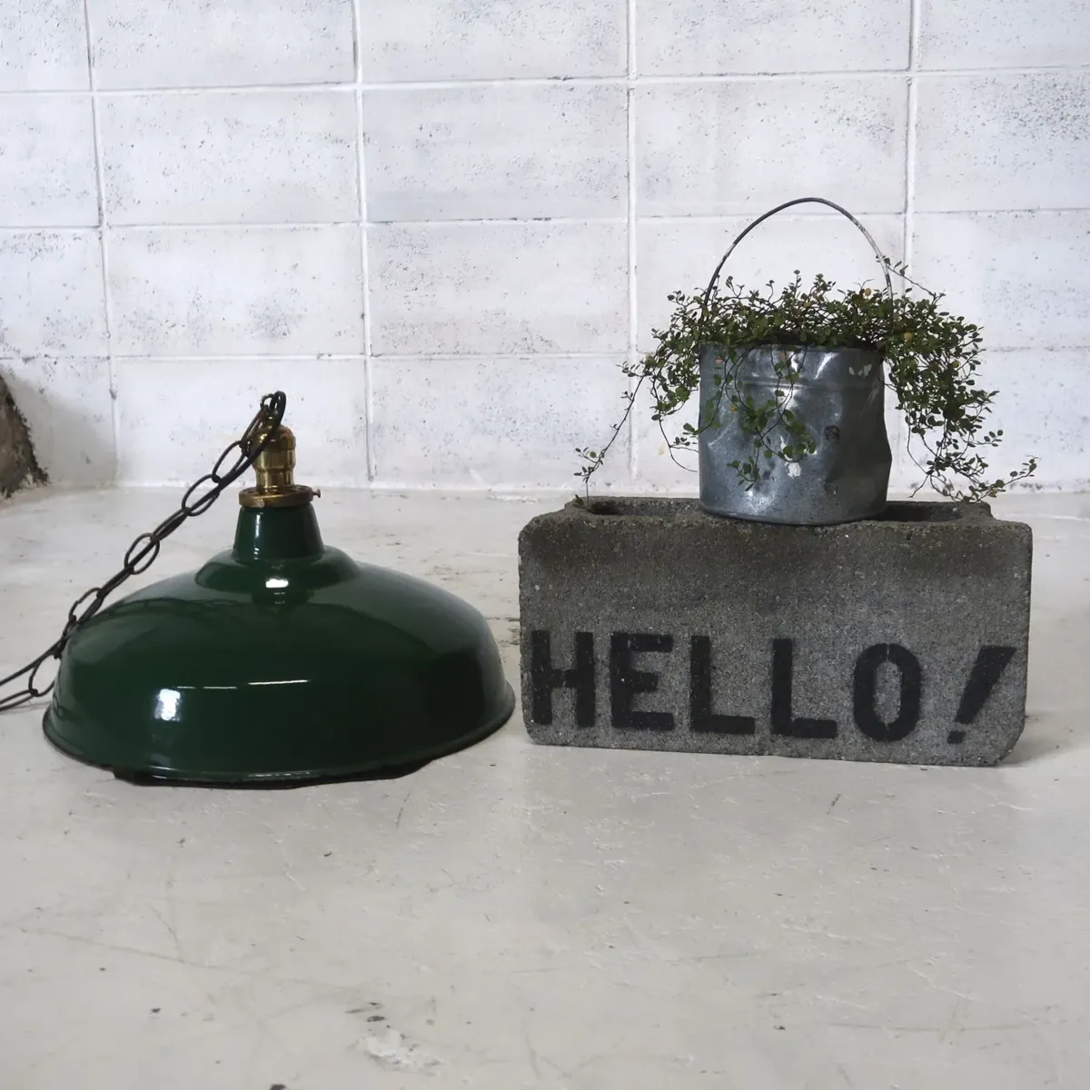 ビンテージ ホーロー ファクトリーランプ