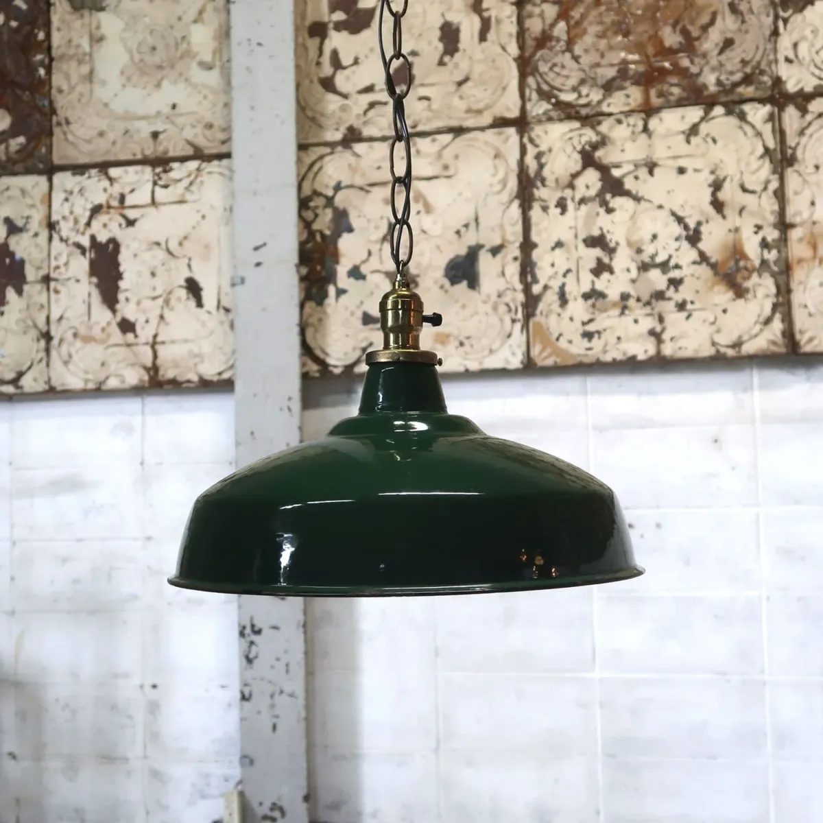 ビンテージ ホーロー ファクトリーランプ