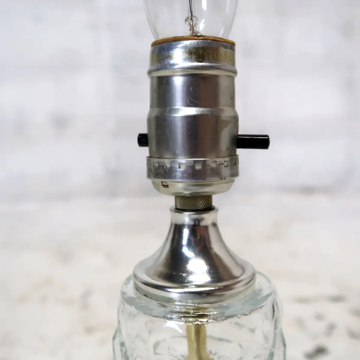 アンティーク ガラスベース テーブルランプ