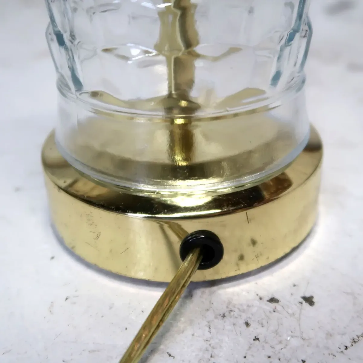 アンティーク ガラスベース テーブルランプ