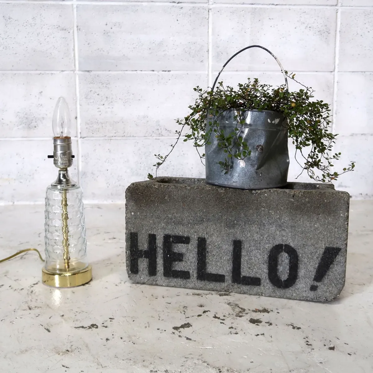 アンティーク ガラスベース テーブルランプ