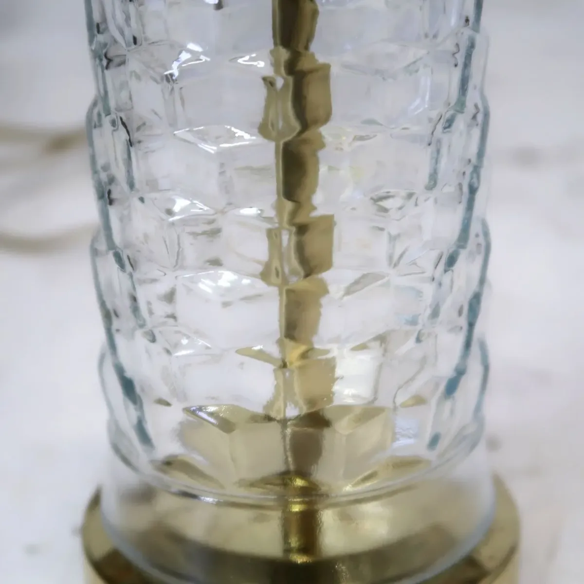 アンティーク ガラスベース テーブルランプ