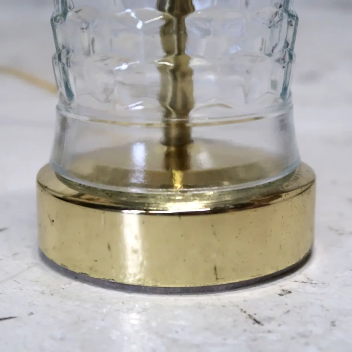 アンティーク ガラスベース テーブルランプ