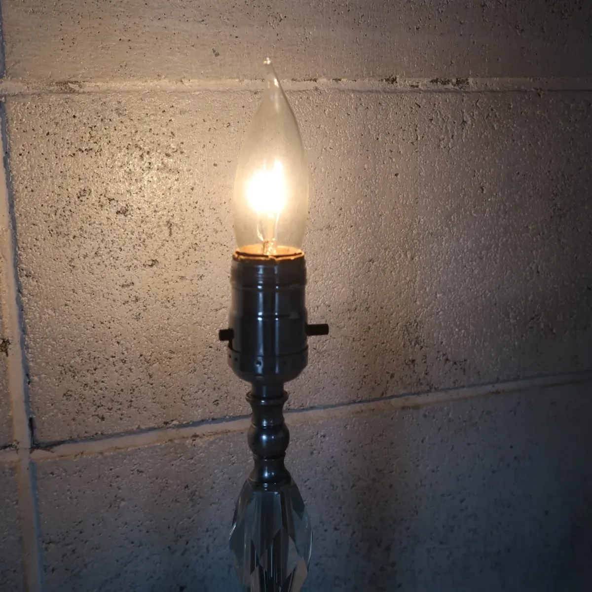 アンティーク ガラス×ストーンベース テーブルランプ