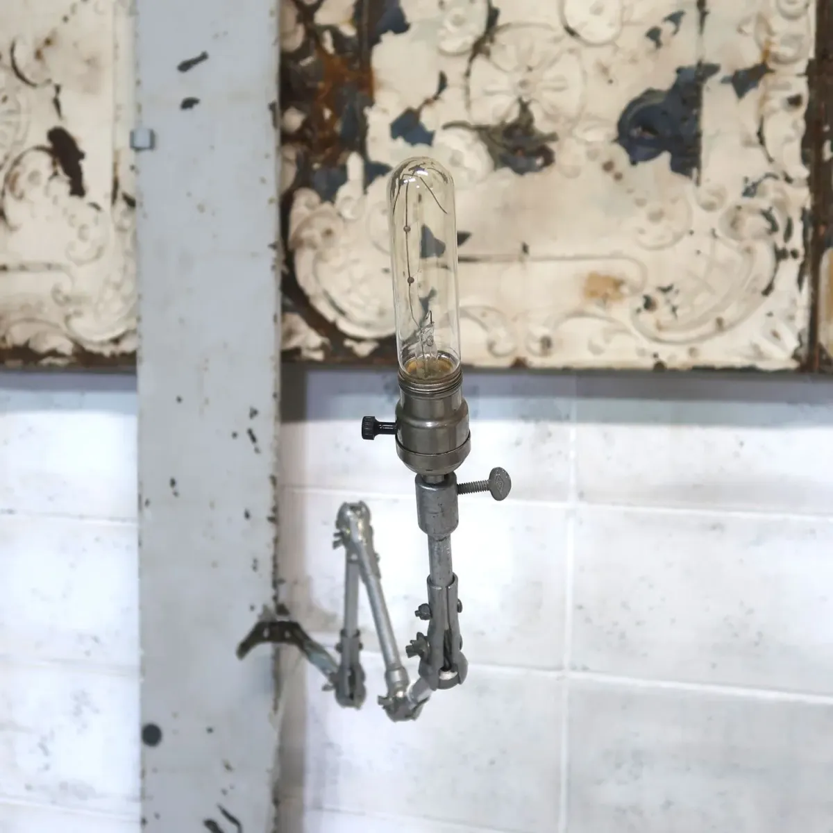 ビンテージ アルミ マシンランプ