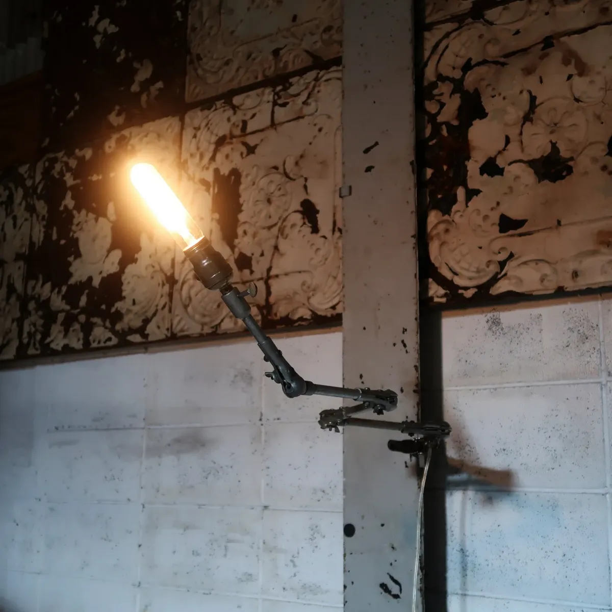 ビンテージ アルミ マシンランプ