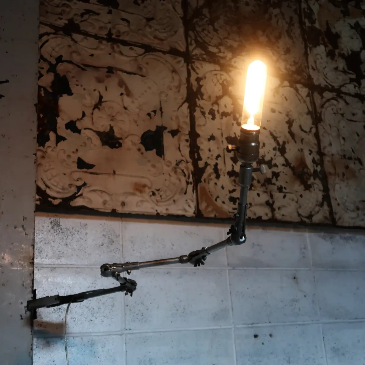 ビンテージ アルミ マシンランプ