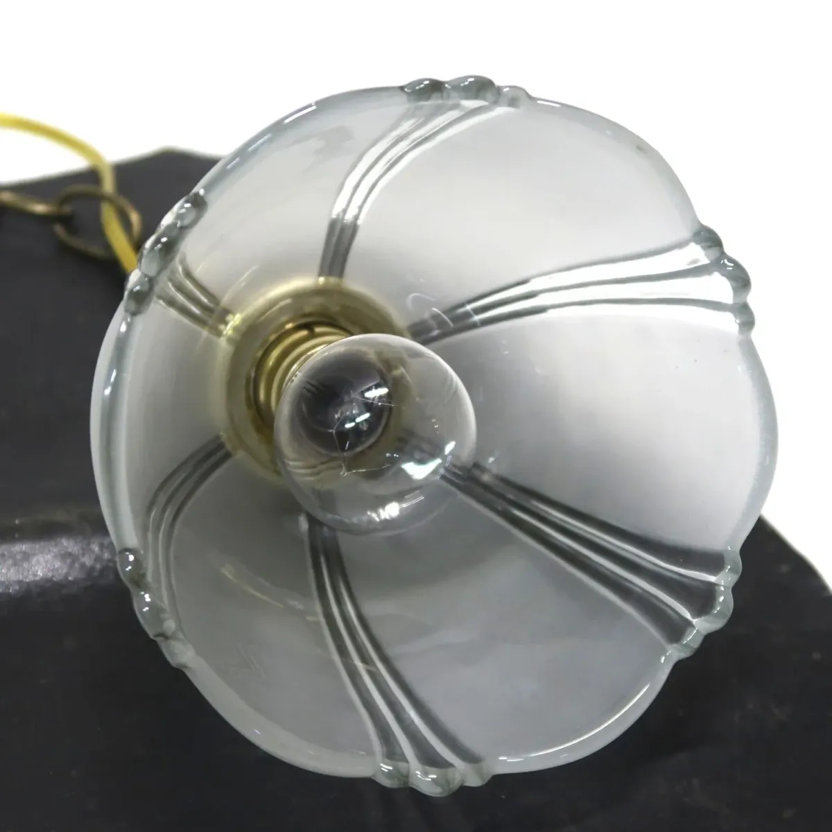 アンティーク フロスト×クリアガラス ペンダントランプ