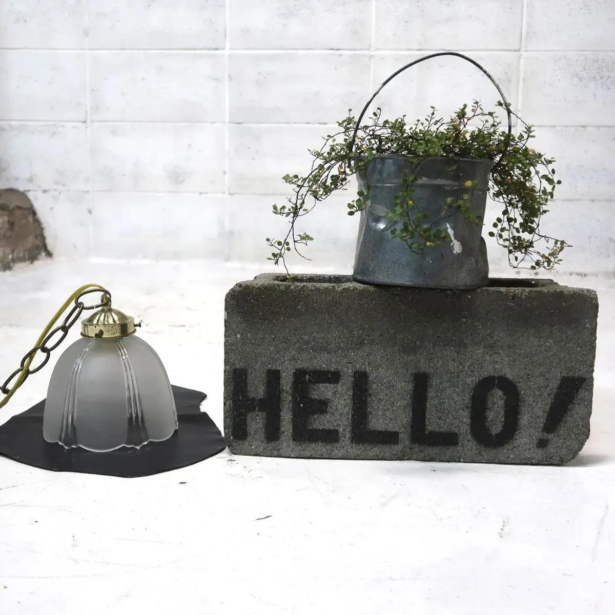 アンティーク フロスト×クリアガラス ペンダントランプ