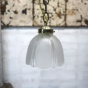 アンティーク フロスト×クリアガラス ペンダントランプ