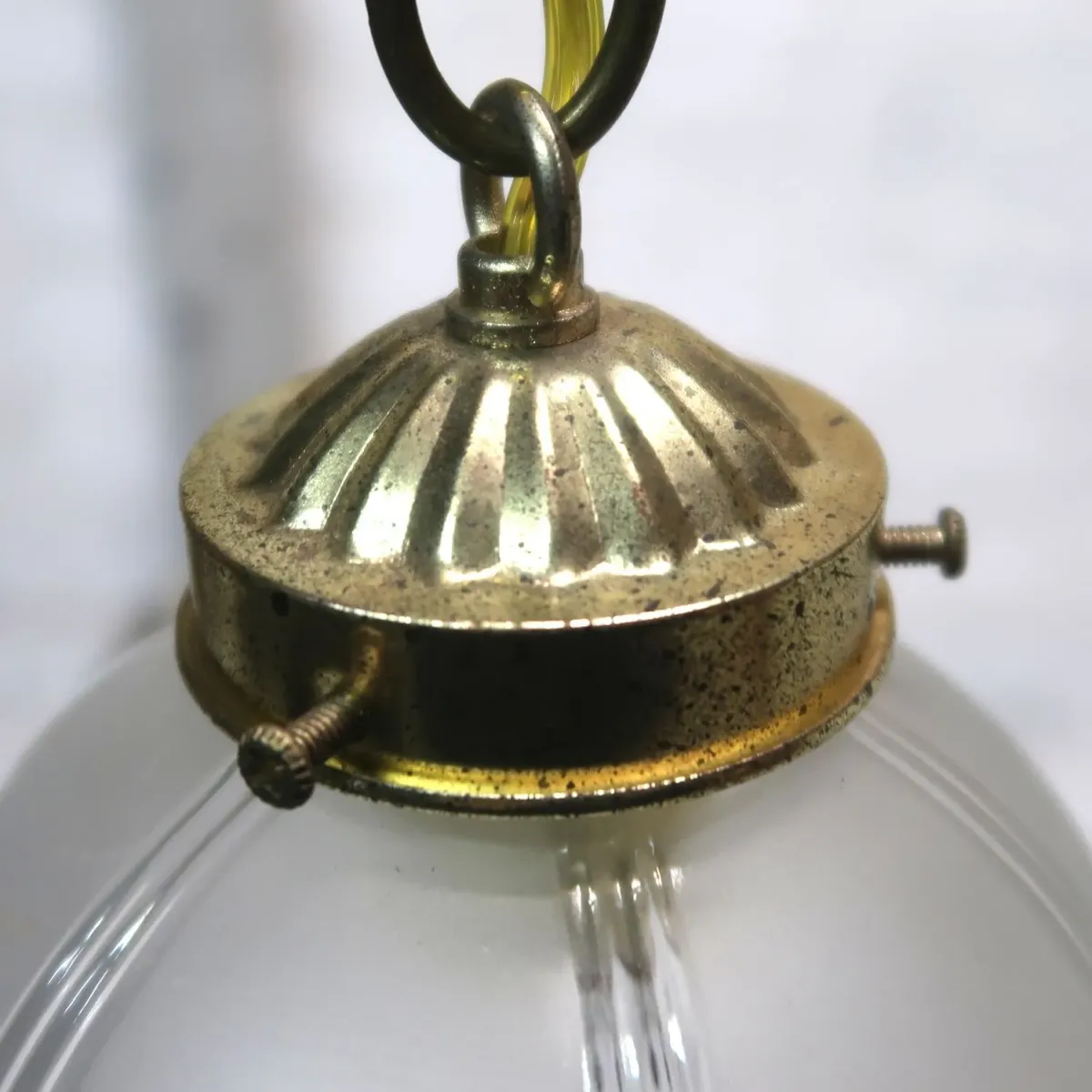 アンティーク フロスト×クリアガラス ペンダントランプ