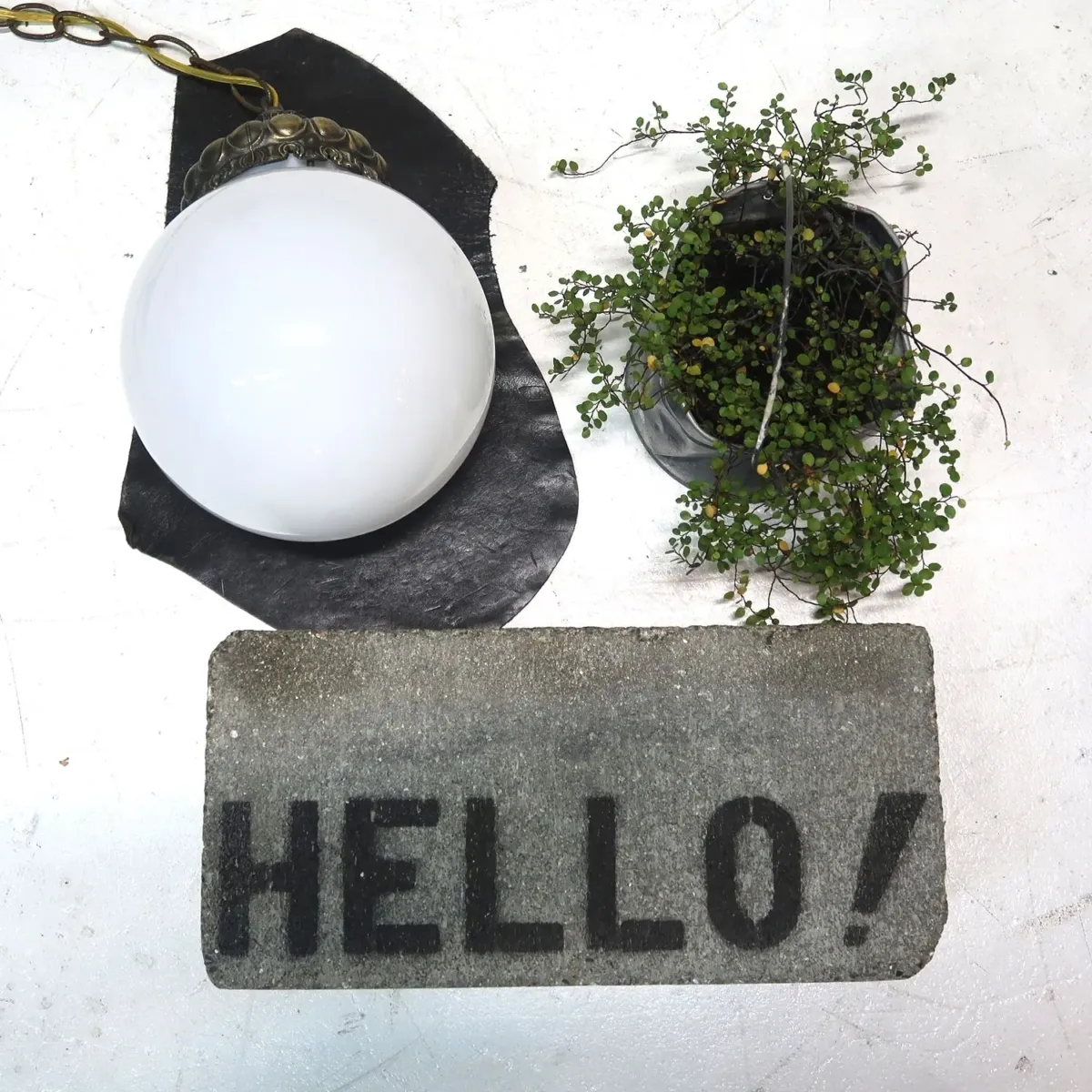 アンティーク ミルクガラス ペンダントランプ