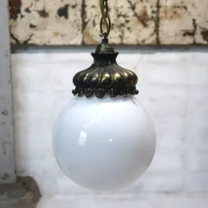 アンティーク ミルクガラス ペンダントランプ
