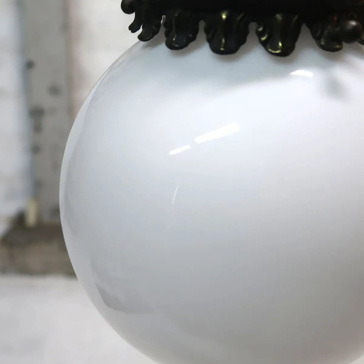 アンティーク ミルクガラス ペンダントランプ