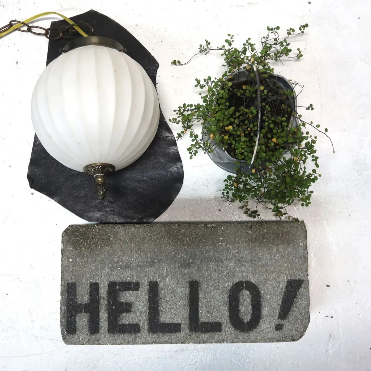 アンティーク ミルクガラス ペンダントランプ