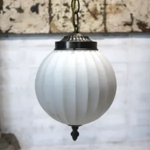 アンティーク ミルクガラス ペンダントランプ