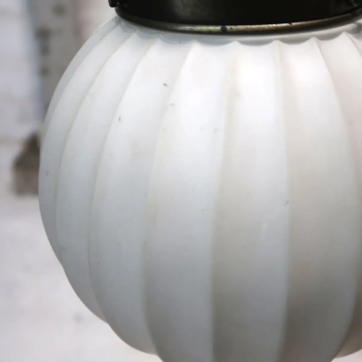 アンティーク ミルクガラス ペンダントランプ