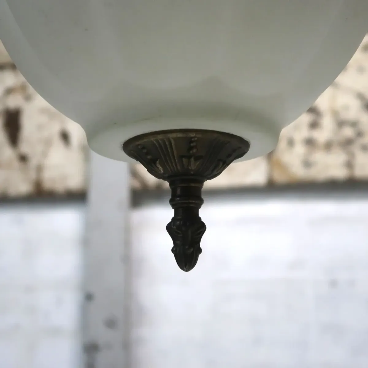 アンティーク ミルクガラス ペンダントランプ