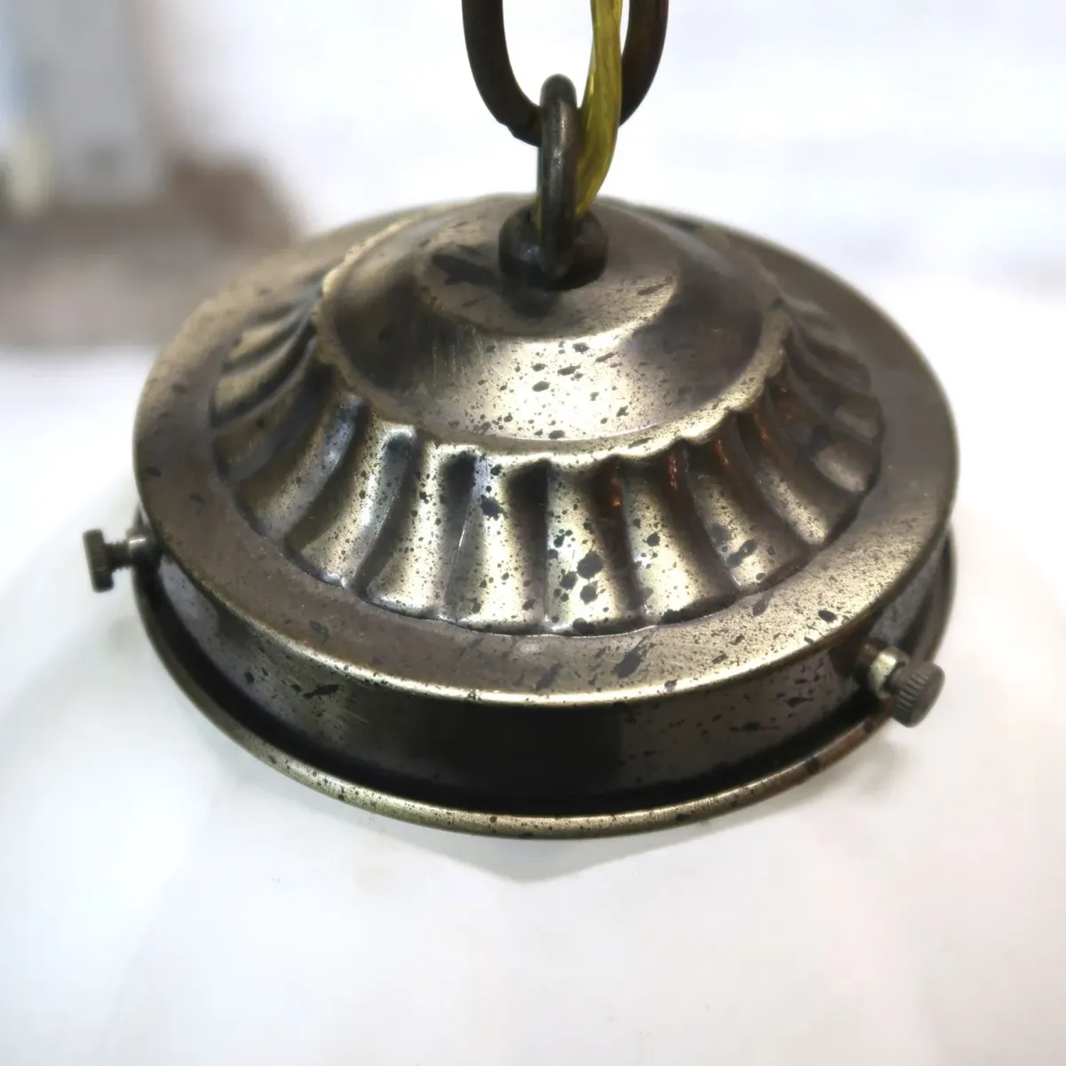 アンティーク ミルクガラス ペンダントランプ