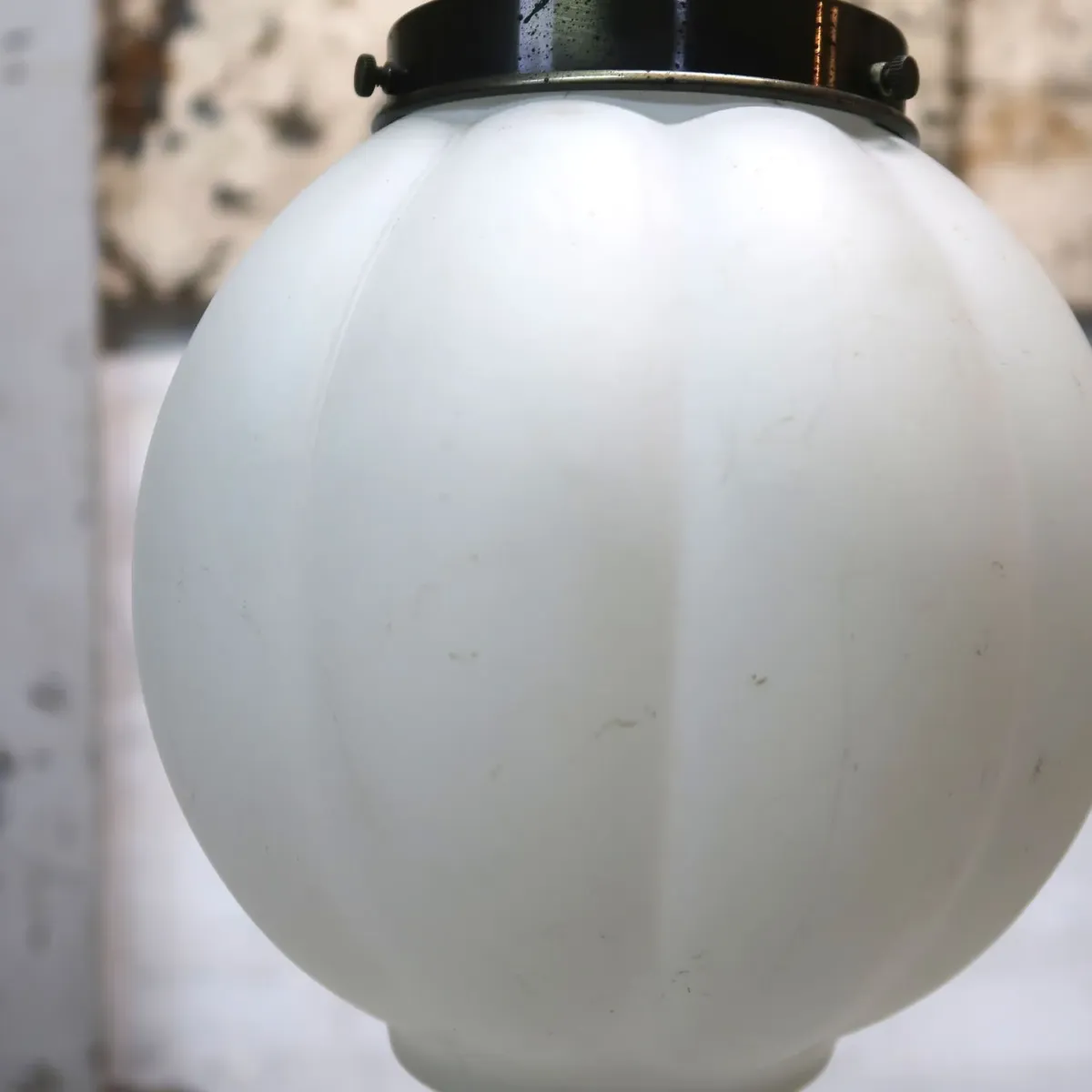 アンティーク ミルクガラス ペンダントランプ