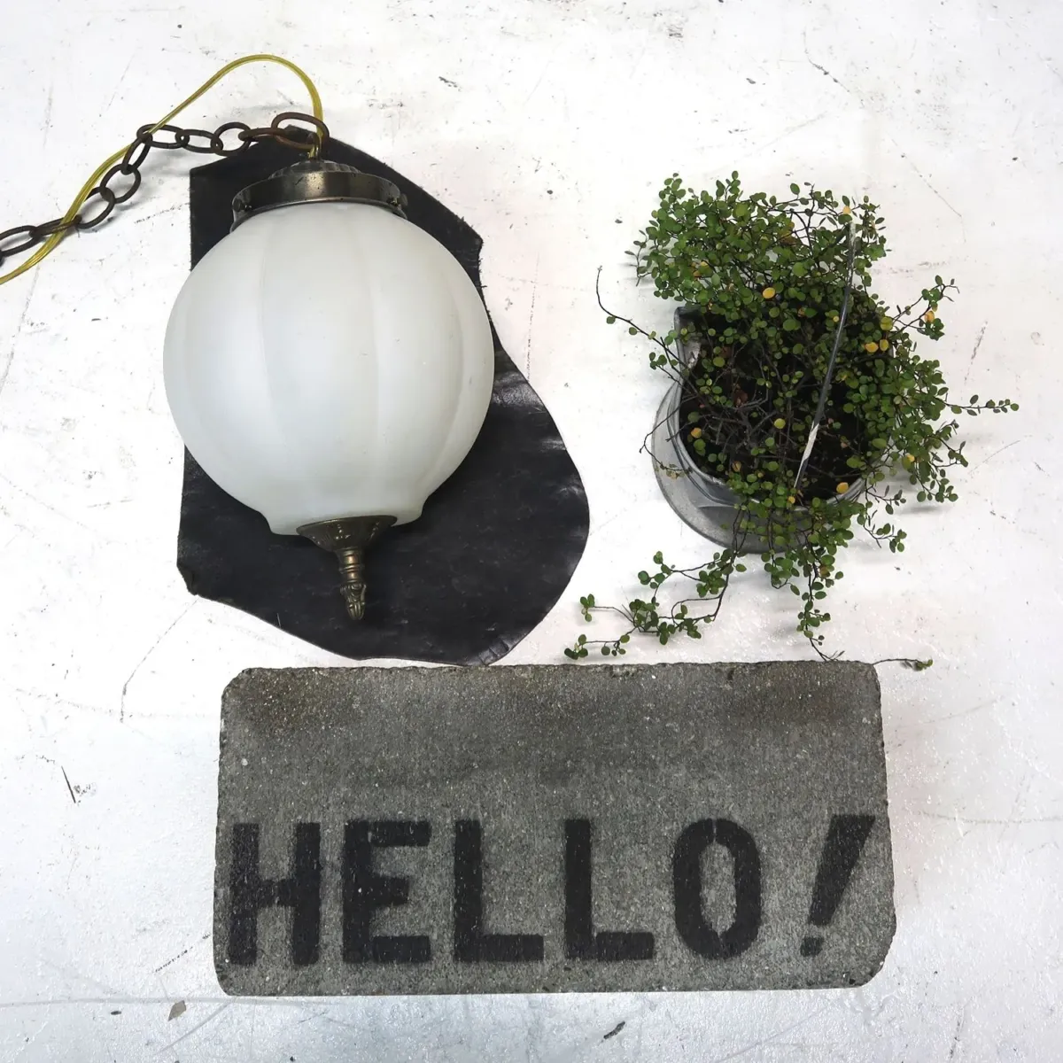 アンティーク ミルクガラス ペンダントランプ