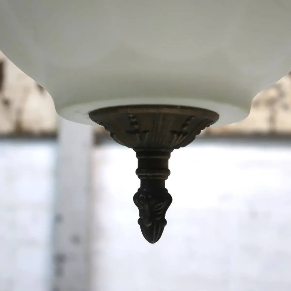 アンティーク ミルクガラス ペンダントランプ