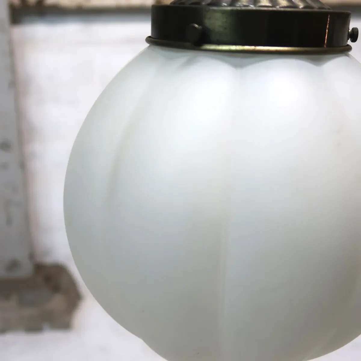 アンティーク ミルクガラス ペンダントランプ