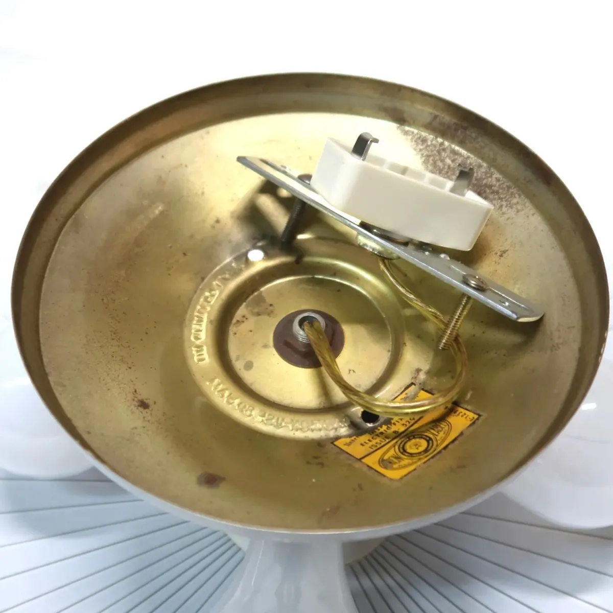 ミッドセンチュリー フロストガラス シーリングランプ 4灯