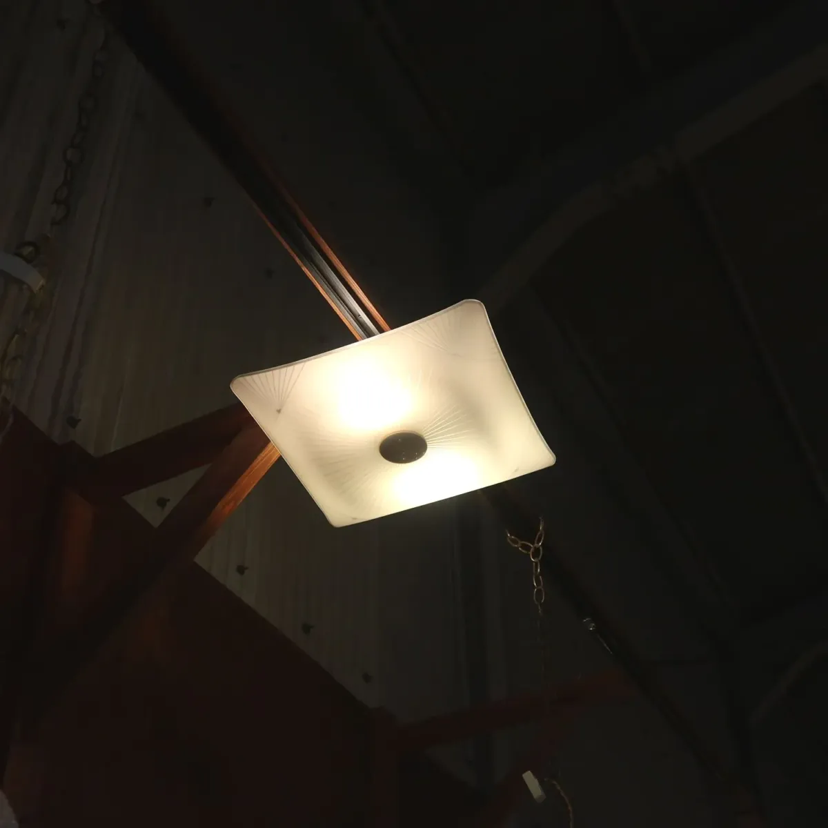 ミッドセンチュリー フロストガラス シーリングランプ 4灯