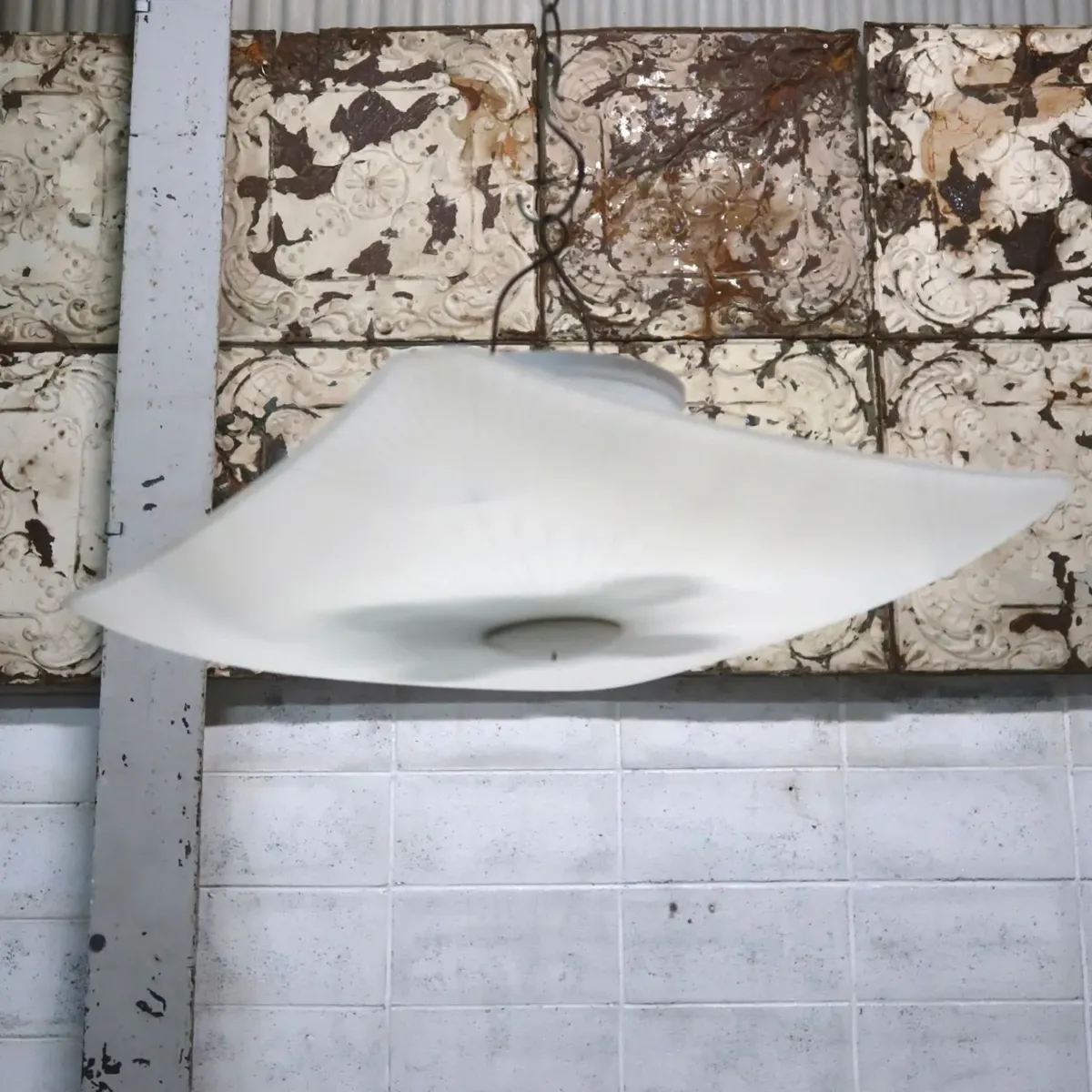 ミッドセンチュリー フロストガラス シーリングランプ 4灯