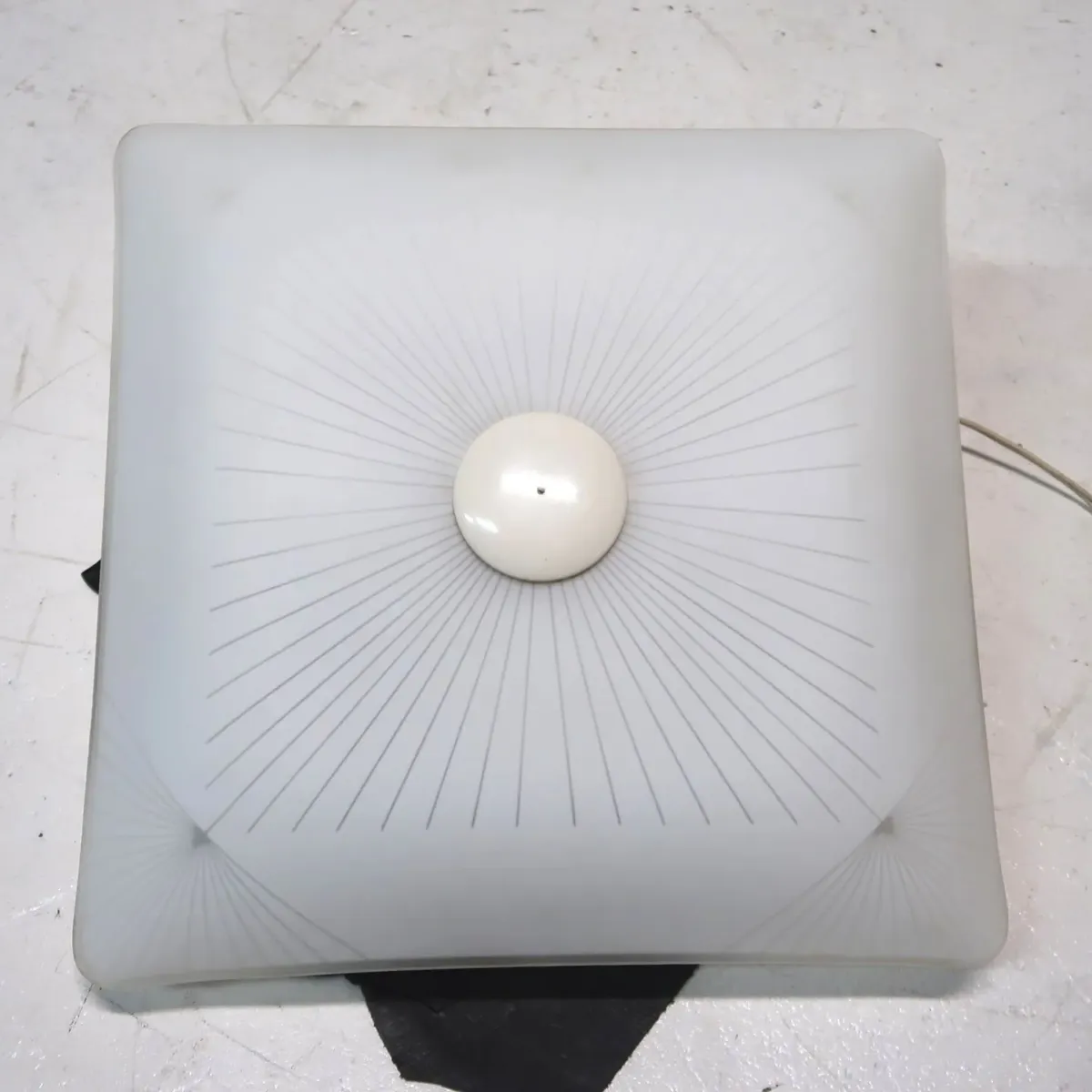 ミッドセンチュリー フロストガラス シーリングランプ 4灯