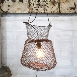 ビンテージ フィッシングバスケット カスタムペンダントランプ