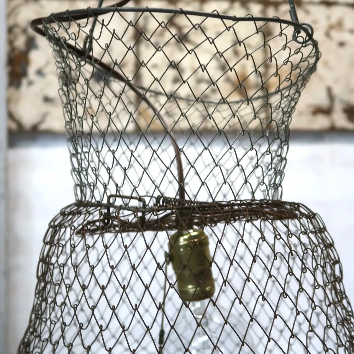 ビンテージ フィッシングバスケット カスタムペンダントランプ