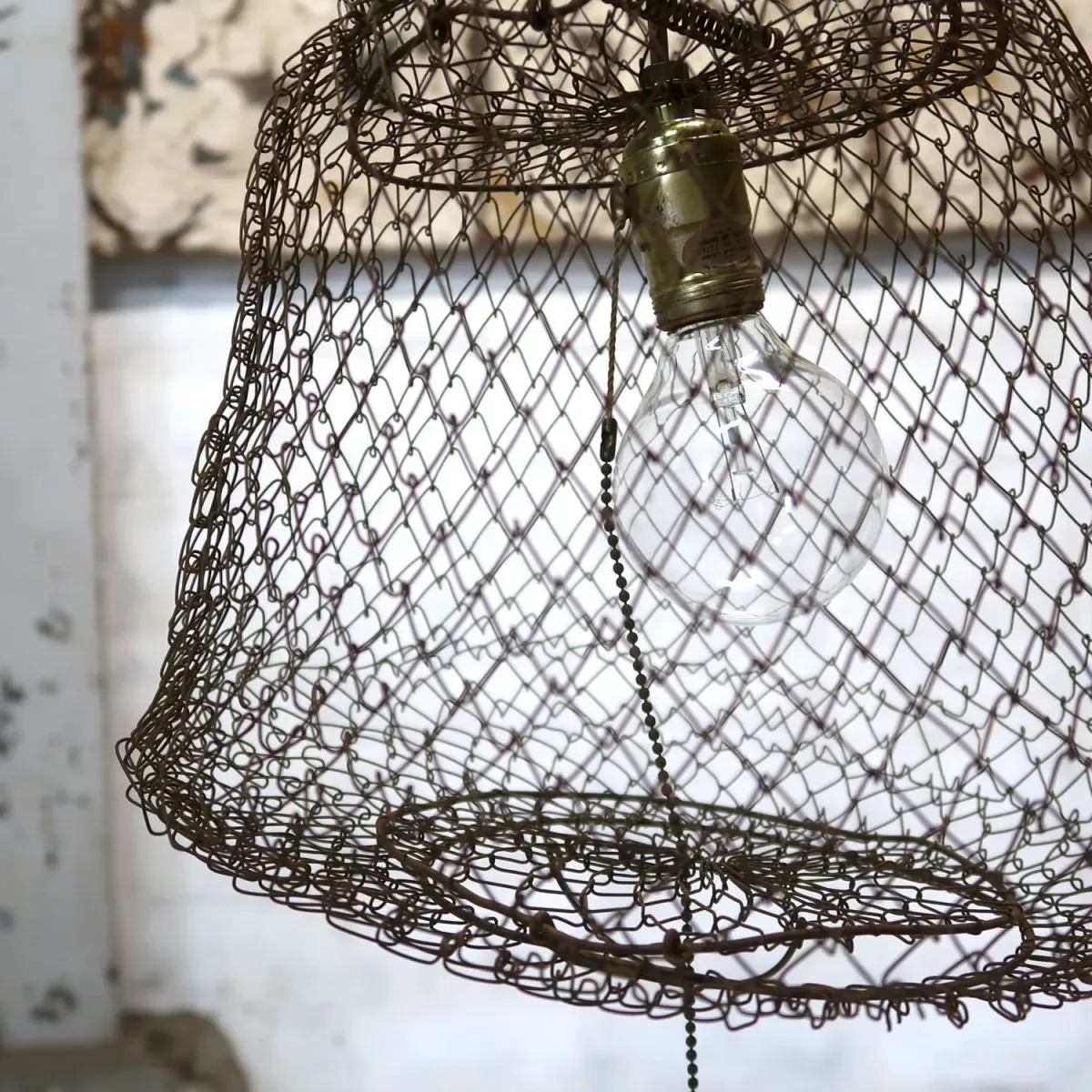 ビンテージ フィッシングバスケット カスタムペンダントランプ