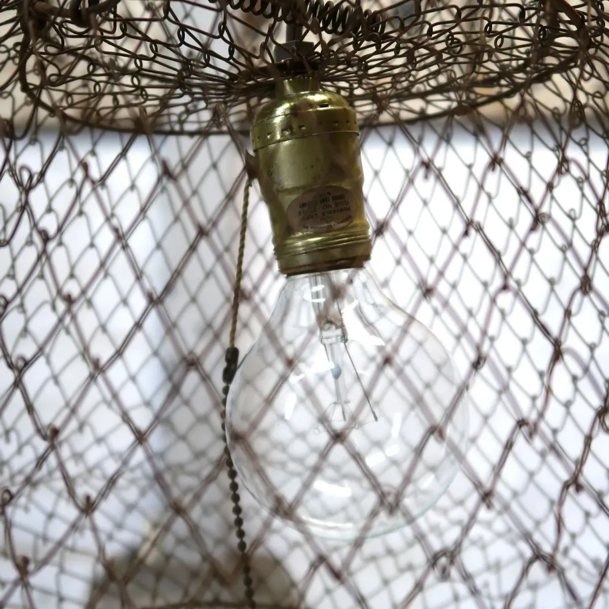 ビンテージ フィッシングバスケット カスタムペンダントランプ