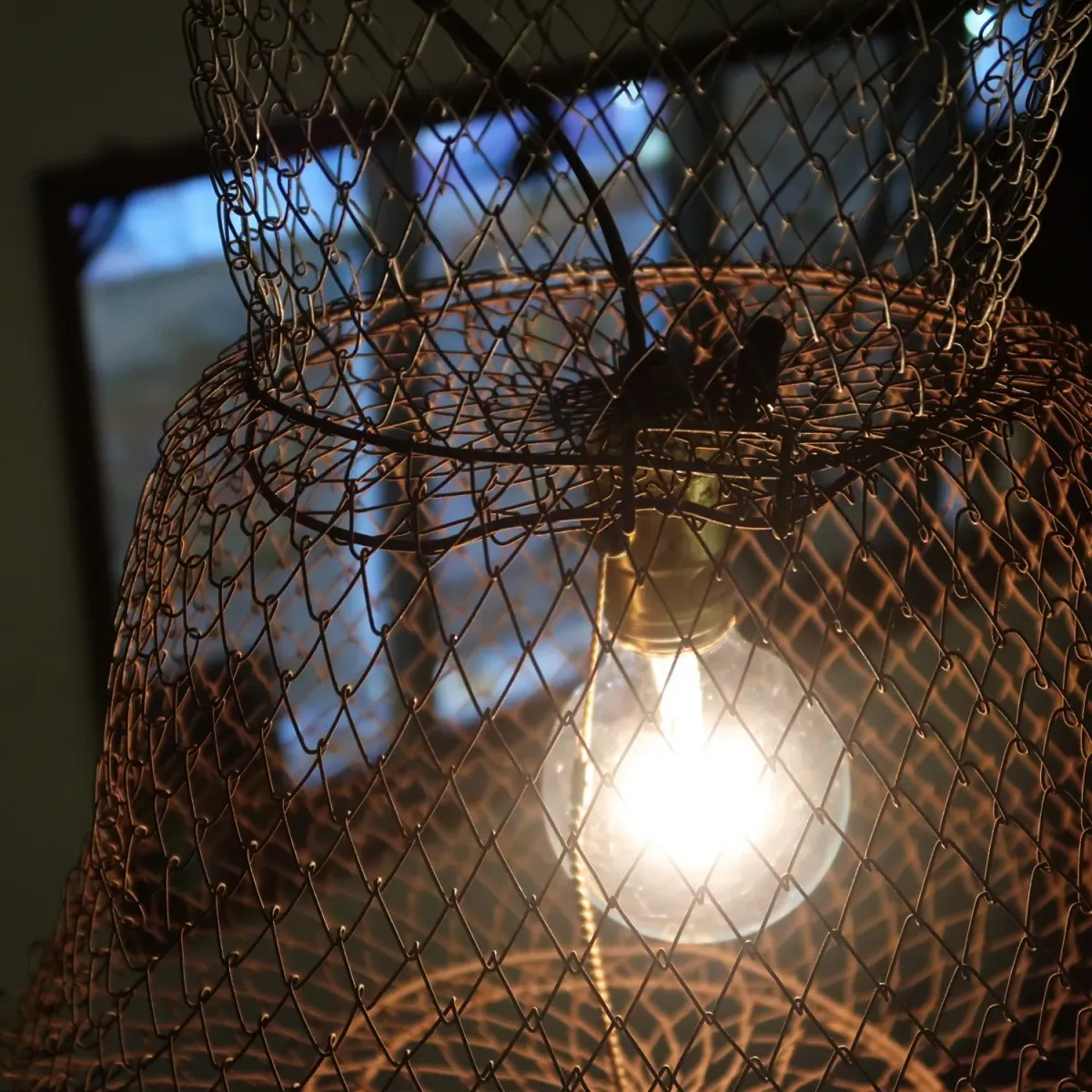 ビンテージ フィッシングバスケット カスタムペンダントランプ