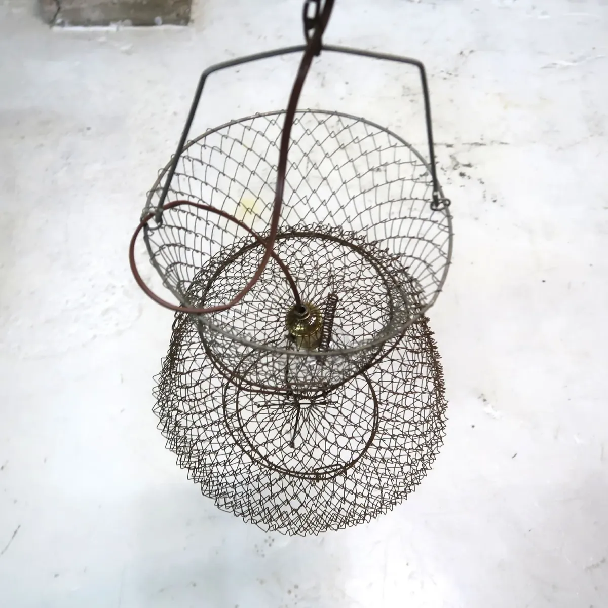 ビンテージ フィッシングバスケット カスタムペンダントランプ